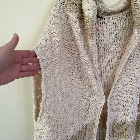Free People Seaside Stripe Boucle Hooded Cardigan Sweater Open Knit L Large - Picture 6 of 11